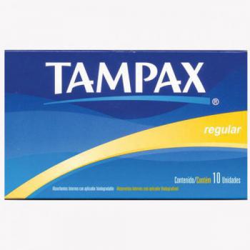 Absorvente Interno Tampax sem aplicador, regular com 10 unidades