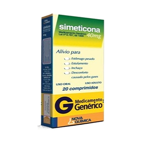 Simeticona Nova Química 40mg,20 comprimidos