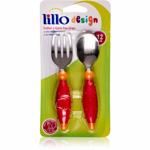 Conjunto de colher+garfo lillo fun grip