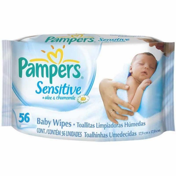 Toalha umedecida Pampers com 56 unidades