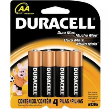 Pilha AA Alcalina Duracell 4 Unidades