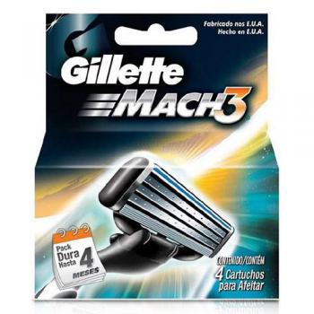 Carga para Aparelho de Barbear Gillette Mach3 4 unidades