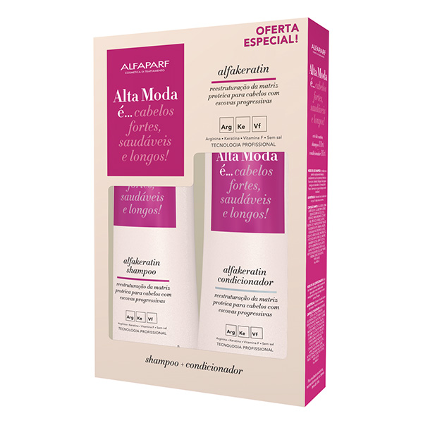 KIT ALFAPARF ALTA MODA ALFAKERATIN SHAMPOO+CONDICIONADOR 300ML