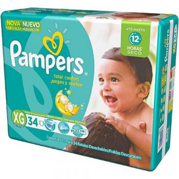 Fralda Pampers Total Confort Mega XG 34 unidades
