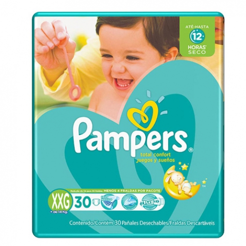 Fralda Pampers Total Confort Mega com 30 Unidades