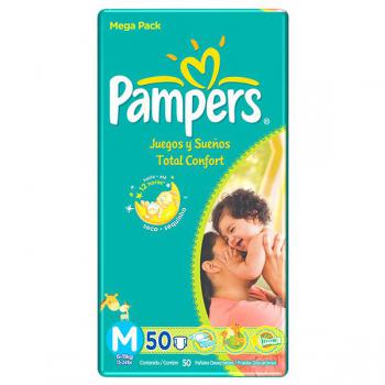 Fralda Pampers Total Confort Mega M 50 Unidades