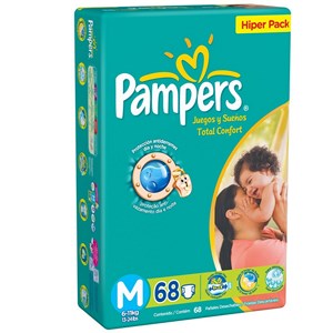 Fralda Pampers Total Confort Hiper M Com 68 Unidades