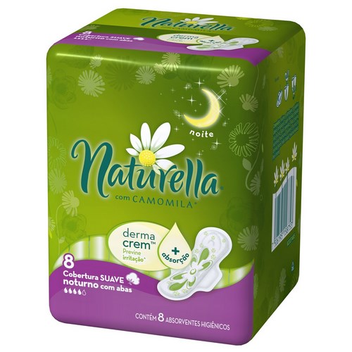 Absorvente Naturella Noturno com abas 8 unidades