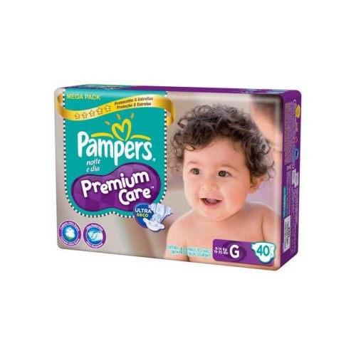 Fralda Pampers Premium Care G Com 40 Unidades