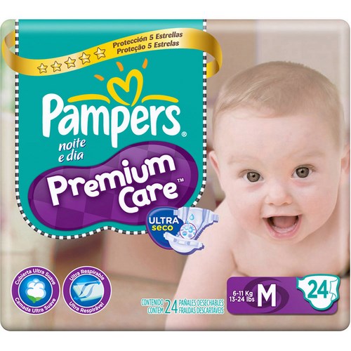 Fralda Pampers Premium Care M Com 24 Unidades