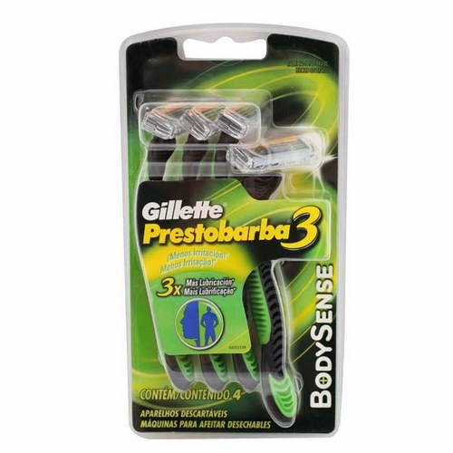 Aparelho Prestobarba 3 body sense com 4 unidades