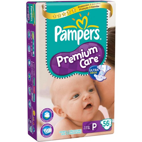 Fralda Pampers Premium Care P Com 56 Unidades