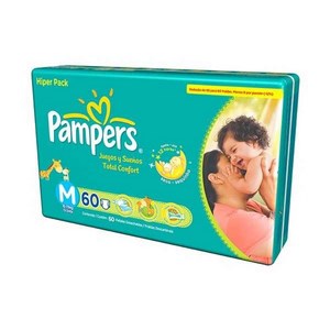 Fralda Pampers Total Confort Hiper M Com 60 Unidades