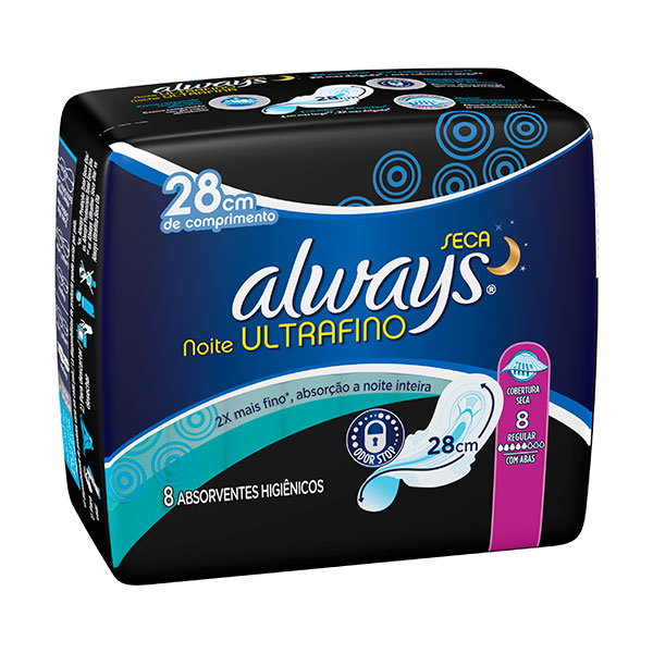 Absorvente Always Noites Tranquilas Seca com Abas 32 Unidades