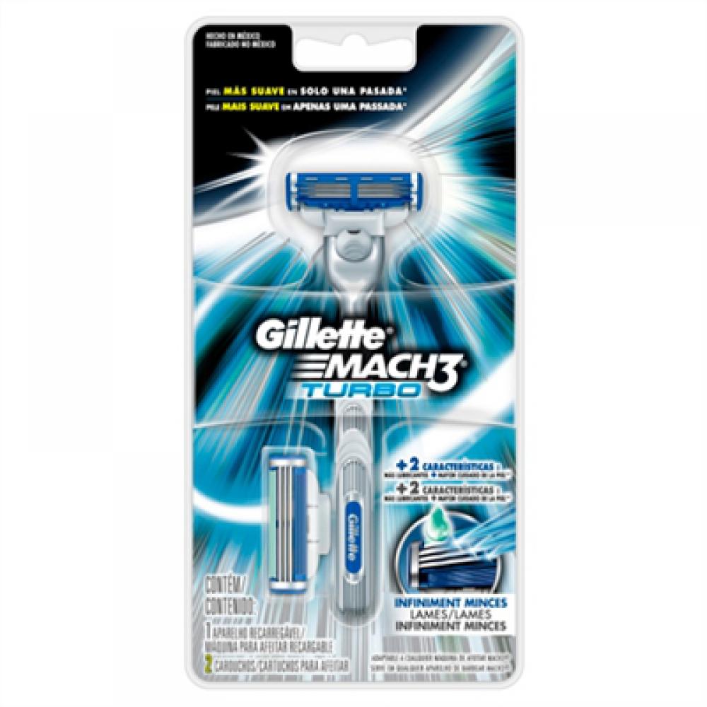 Aparelho de Barbear Gillette Mach 3 Turbo + Carga Mach 3