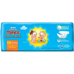 Fralda Turma da Mônica Tripla Proteção EG Com 8 Unidades