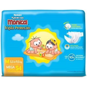 Fralda Turma da Mônica Mega Embalagem M Com 54 Unidades
