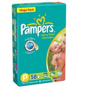Fralda Pampers Total Confort Mega P Com 58 Unidades