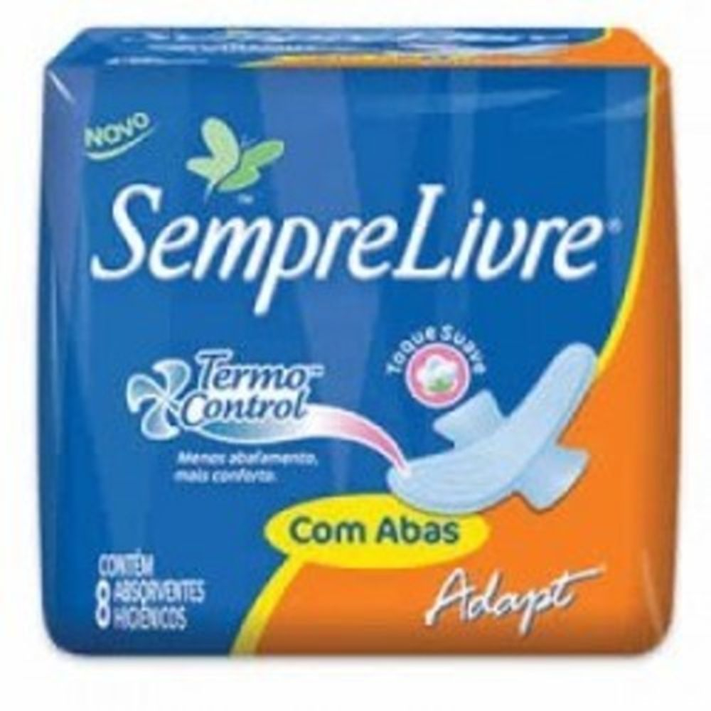 Absorvente Sempre Livre Adapt Termo com Abas 8 Unidades