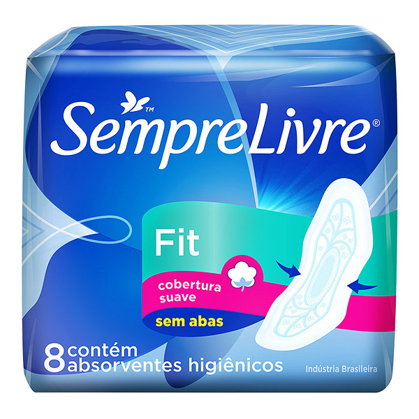Absorvente Sempre Livre Max Suave Fit sem Abas 8 Unidades