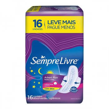 Absorvente Sempre Livre Adapt Plus Noite e Dia 16 unidades