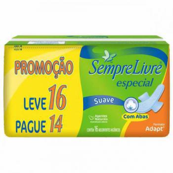 Absorvente Sempre Livre Adapt Especial com abas, suave com 16 unidades