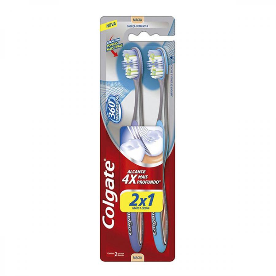 ESCOVA DENTAL COLGATE 360º LEVE 2 PAGUE 1 INTERDENTAL