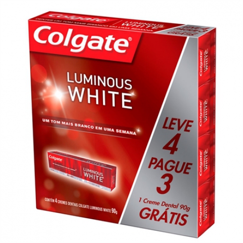Creme Dental Colgate 90g Luminous White  Leve 4 pague 3