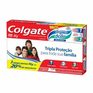 Creme Dental Colgate Tripla Ação 90g Leve 3 Promoção
