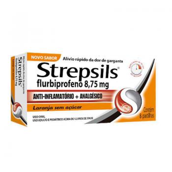 Strepsils 8,75mg sabor Laranja 8 pastilhas