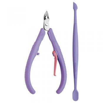 ALICATE DE CUTICULA MUNDIAL FLEX+ESPATULA LILAS REF.168LR