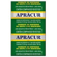 Apracur 1mg + 100mg + 50mg, blister com 6 comprimidos revestidos