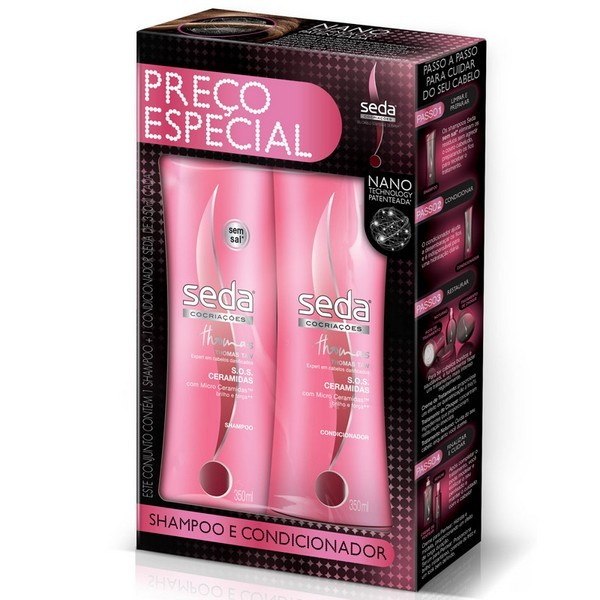Kit Shampoo e Condicionador Seda Ceramidas 350ml