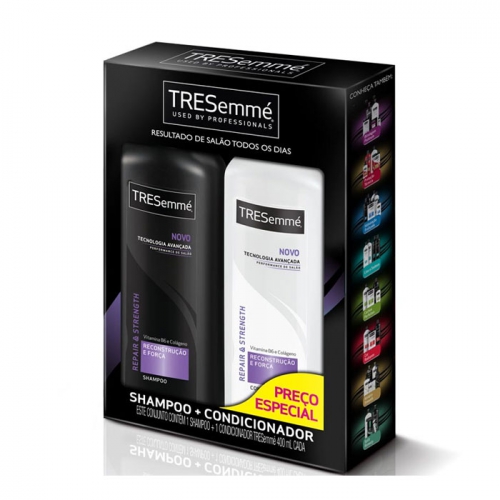KIT TRESEMME RECONSTRUÇÃO E FORÇA SHAMPOO+CONDICIONADOR 400ML