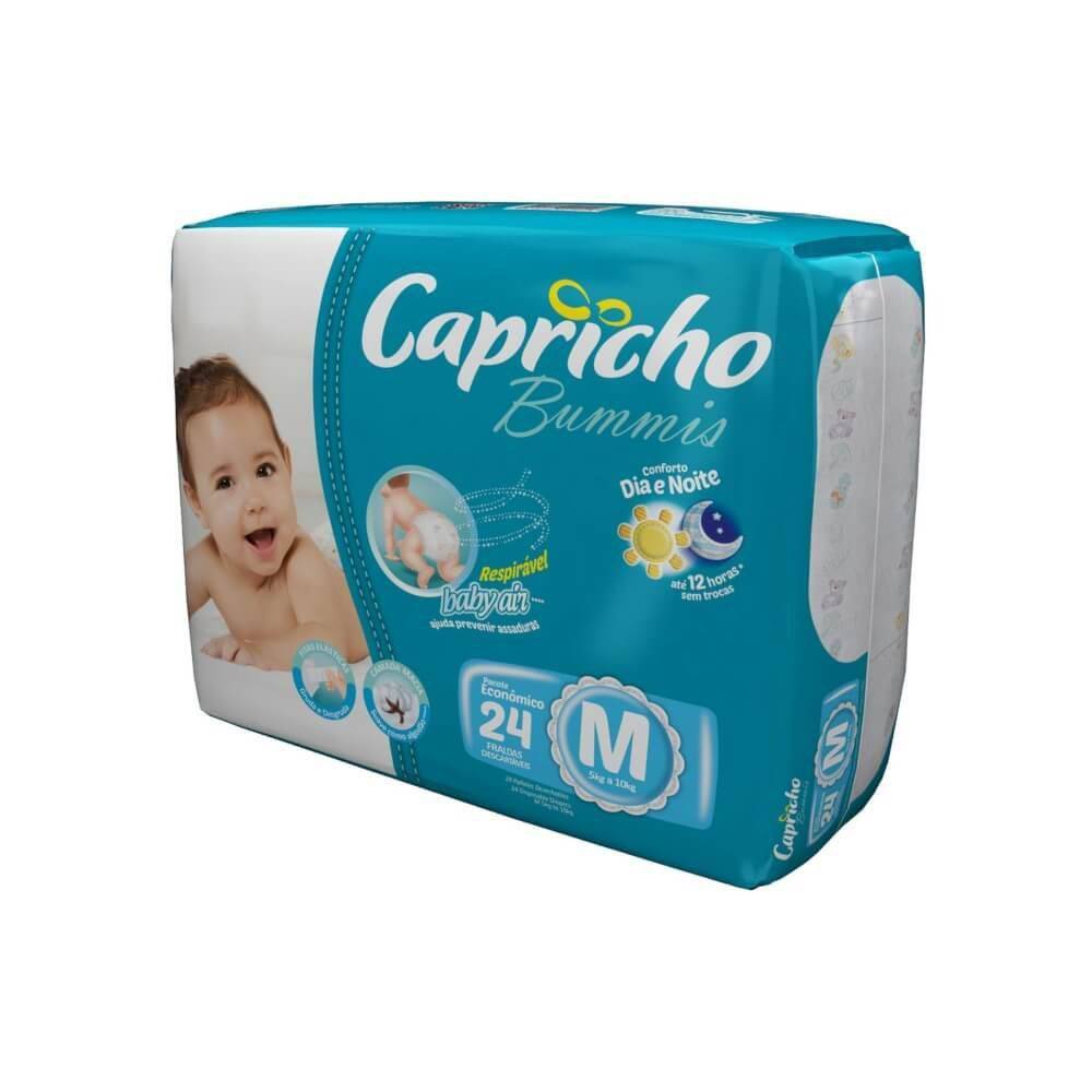 Fralda da Capricho Bummis Economica M com 24 unidades