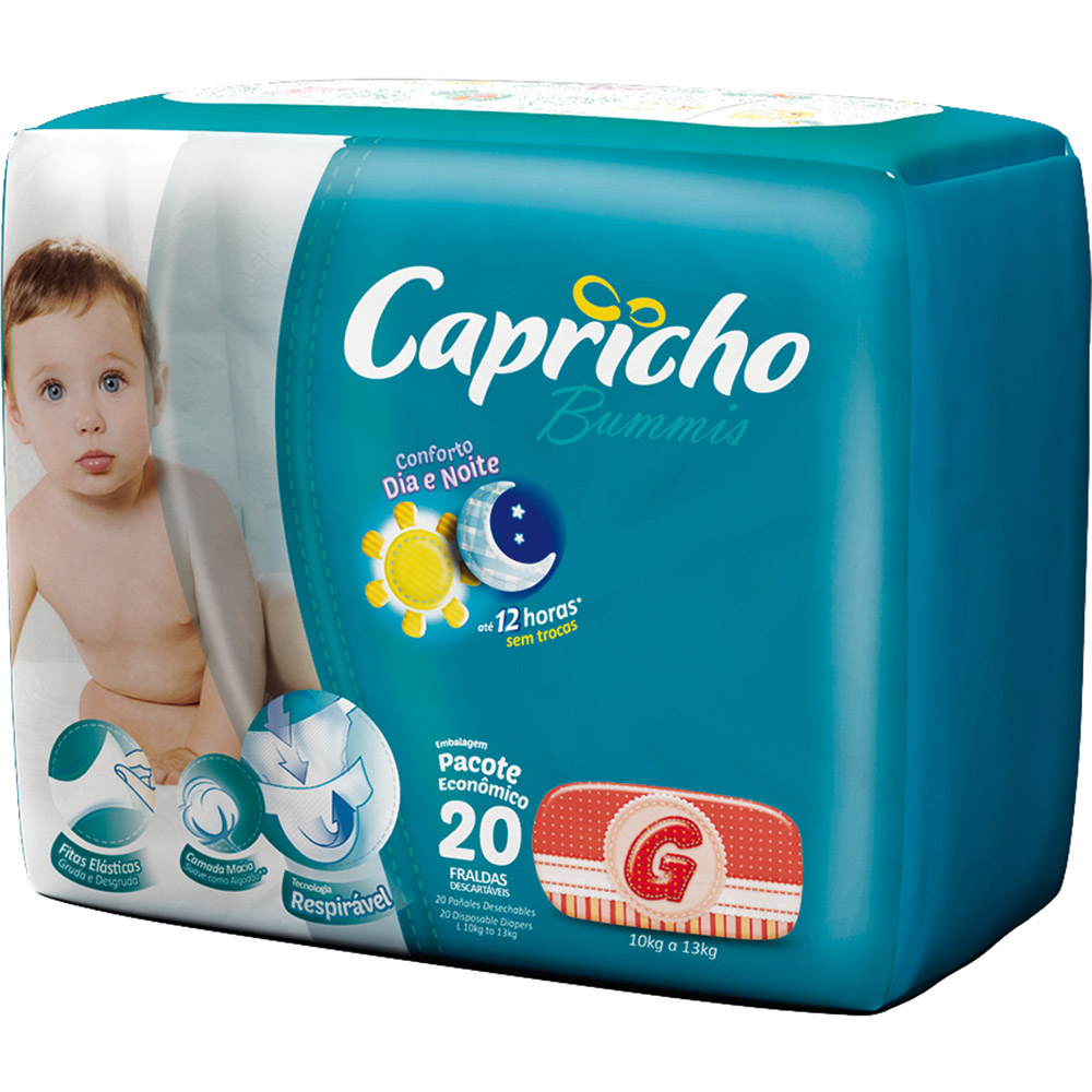 Fralda da Capricho Bummis Economica G com 20 unidades