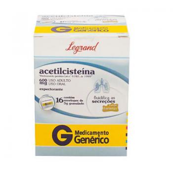 Acetilcisteína 600mg 16 Envelopes 5g