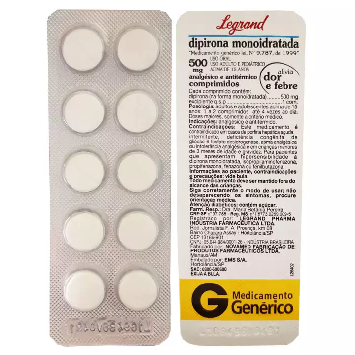 Dipirona Sodica 500mg 240 comprimidos