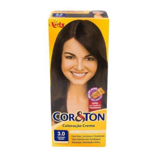 Tintura Creme Cor&Ton Niely Castanho Escuro 3.0 135g