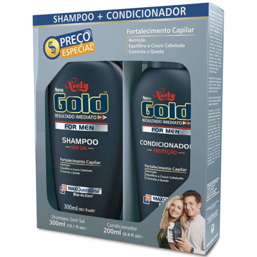 KIT NIELY GOLD FOR MEN SHAMPOO 300ML+CONDICIONADOR 200ML