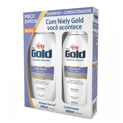 Shampoo + Condicionador Niely Gold Extra Brilho