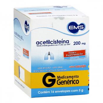 Acetilcisteina Granulado 200mg 16 envelopes com 5g