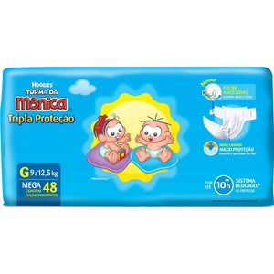 Fralda Turma da Mônica Mega Embalagem G Com 48 Unidades