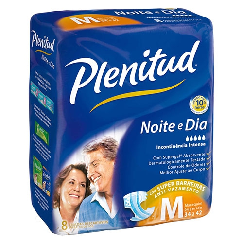 Fralda Geriatrica Plenitud Noturna M Com 8 Unidades