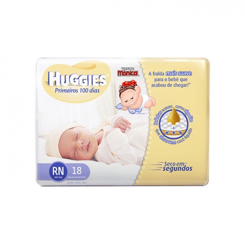 Fralda Turma da Mônica Soft Touch com 18 unidades Tamanho RN