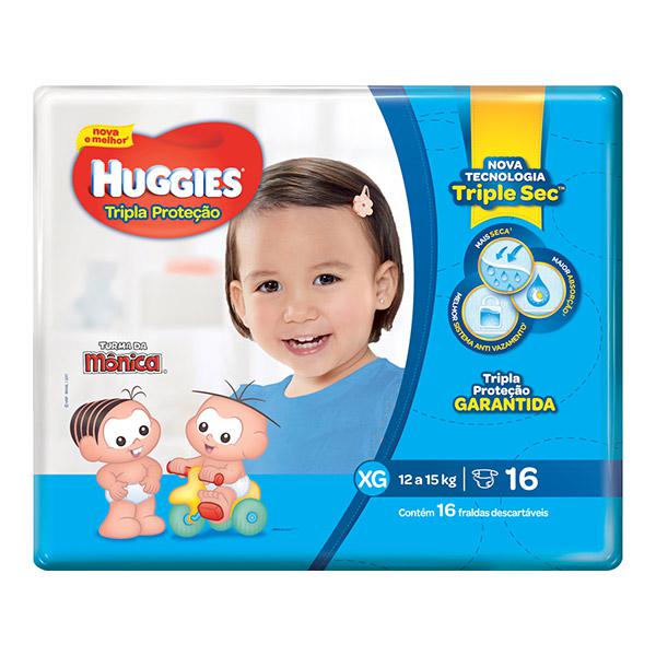 FRALDA HUGGIES TRIPLA PROTECAO JUMBINHO XG COM 16 UNIDADES