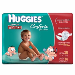 Fralda Turma da Mônica Conforto Mega XG Com 34 Unidades