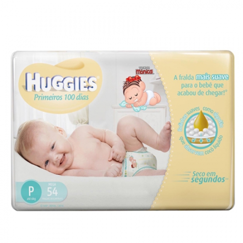Fralda Huggies Turma da Monica Primeiros Dias com 54 Unidades Pequena