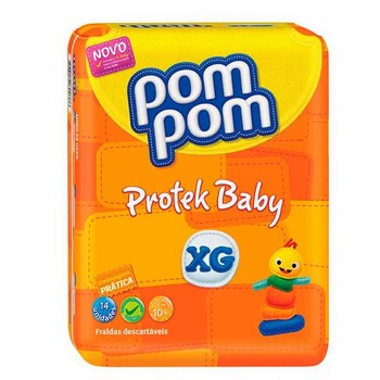 Fralda Pom Pom Protek Baby Prática XG com 14 unidades