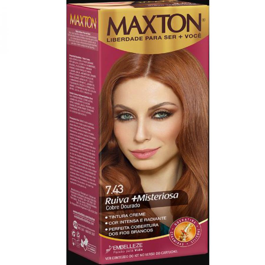 TINTURA MAXTON 7.43 RUIVO COBRE DOURADO MEDIO
